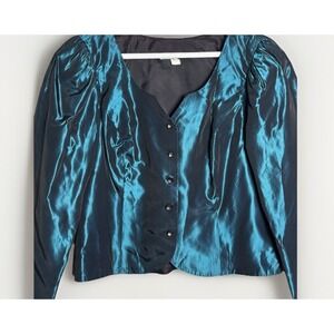 Gidding Jenny SZ 12 Evening Gown Dress 2 Pc Blouse Skirt Vintage New Jewel Green